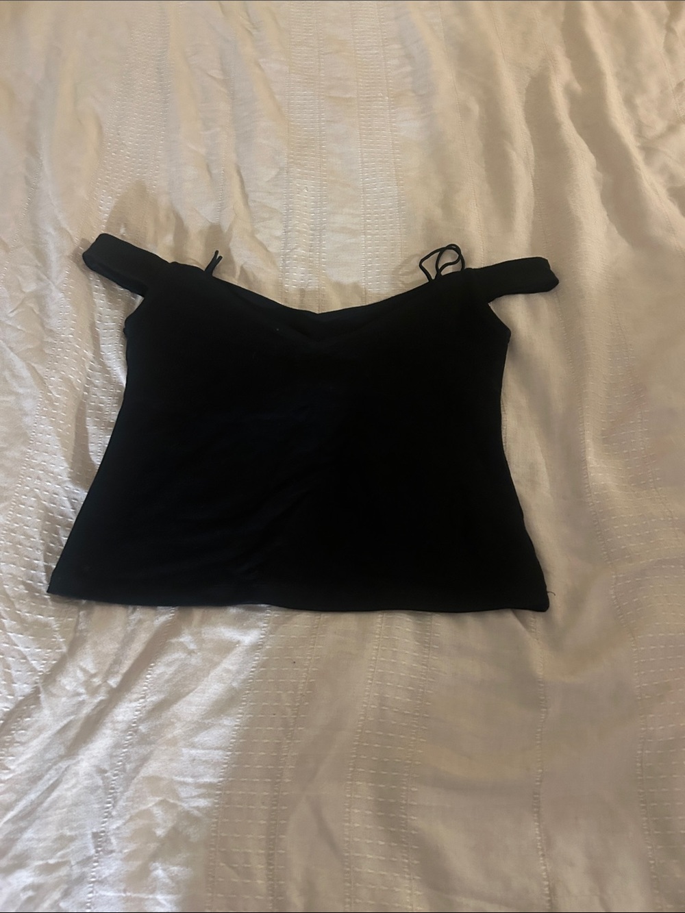 Women’s Black Off-Shoulder V-Neck Tank Top